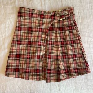 Girls’ Plaid Skirt with Buckle